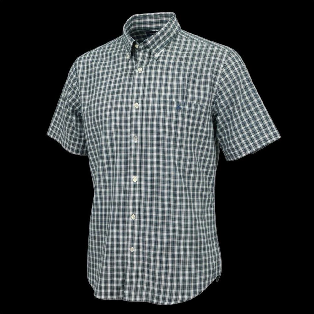 Brooks Brothers Button Up Short Sleeve Plaid Non-Iron Shirt Mens Size 2XL